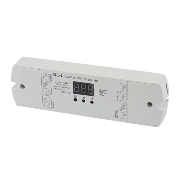 4-kanals DMX512 till 1-10V / 0-10V omvandlare, DC 12V-24V ingång