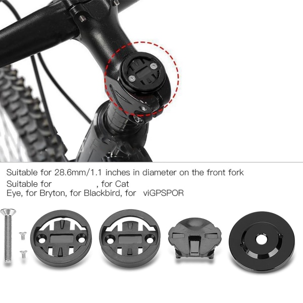 Mountain Road Cykel Computer Holder Stilk Top Cap Stopur GPS Speedometer Mount (Sort)