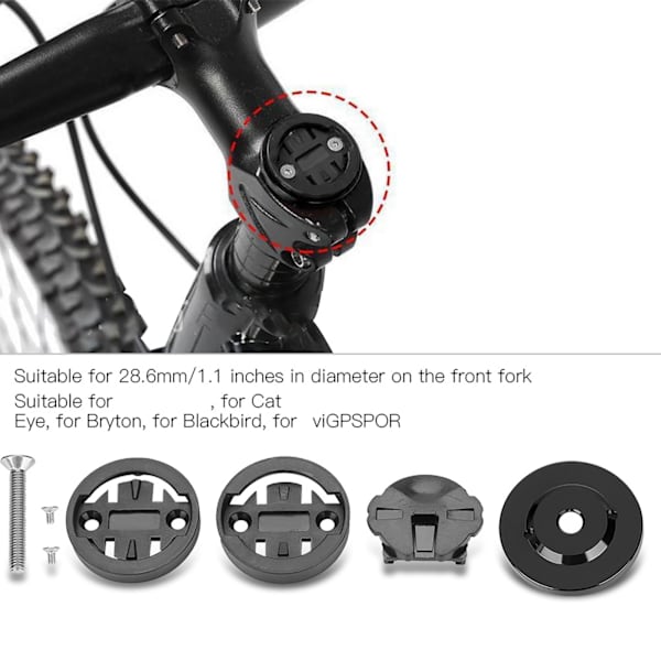 Mountain Road Cykel Datorhållare Stam Top Cap Stoppur GPS Hastighetsmätarfäste (svart)