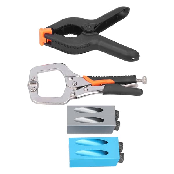 15° Skråhulslokator sæt Aluminiumlegering Træbearbejdningsboreguide Jig Kit Tømrer tilbehør