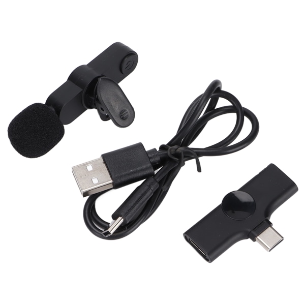 Trådløs Lavalier Lapel Microphone Mini Type C Clip On lyd- og videooptagelsesmikrofon til Android