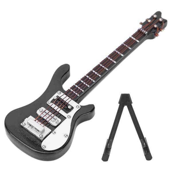 Miniatyr Träsimulering Elgitarr Modell Musikinstrument Ornament Presenter Svart