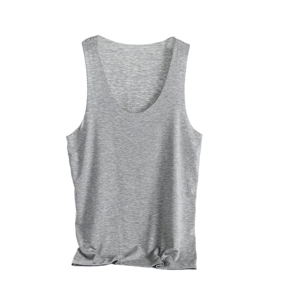 Herr Sleeveless Shirts Sömlös Design Bred Axel Mjuk Andas Stilren Hudvänlig Herr Tank Top för Sport Grå L