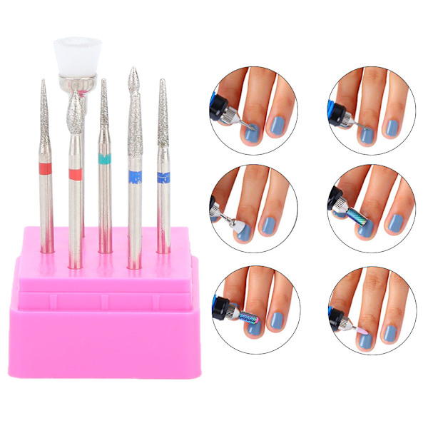 7kpl Ammattimainen Nail Art -hiomapää kuolleen ihon poisto Kynsien hionta kiillotuspääTZ-7