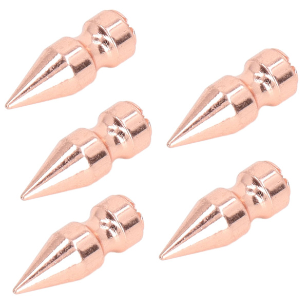 5 st Spikar Hög Plattform Roséguld Burr Fri 9x25mm Galvanisering Koppar Kläder Kon Spikar för DIY Punk Stil