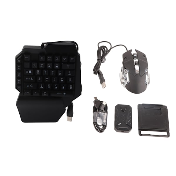 Half Hand Gaming Tangentbord Mus Combo USB trådbunden LED-bakgrundsbelyst mus och tangentbord med omvandlare för PS3 för XboxONE