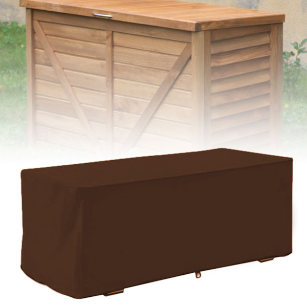 Hage vanntett UV-sikker dekkboksdeksel Oppbevaringsboks Beskyttende deksel 123x62x55cm (kaffe)