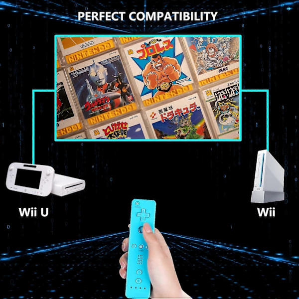 Trådløs fjernkontroll for Wii U - 2 pakker rød og blå
