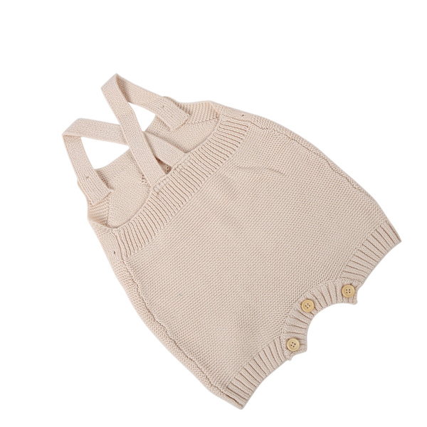 Babykläder Nyfödd Baby Romper Stickad Overall Ärmlös En Delad OutfitRosa 90cm (18‑24Månad)