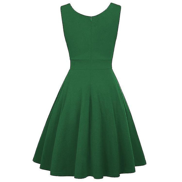 Retro Rockabilly Damklänningar S Grön