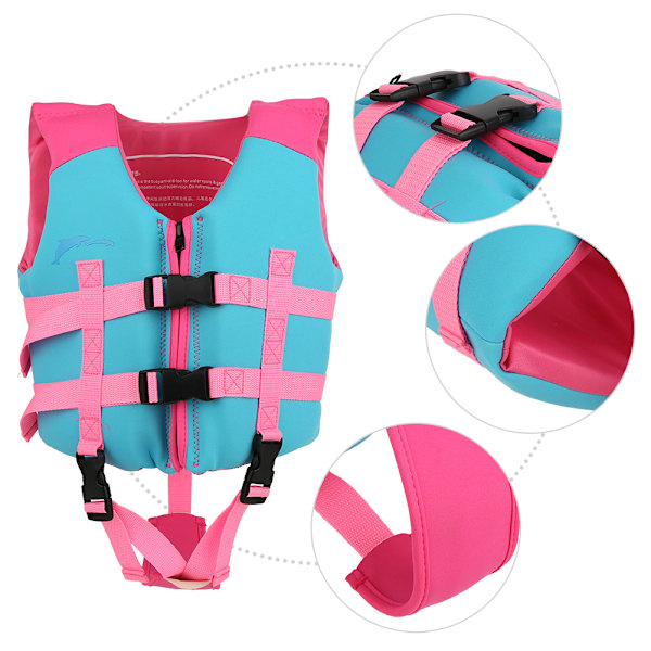 Sommerpige Børn Sikkerhed Neopren redningsvest Flydende til børn Svømning DriftingL (anbefales 25-28 kg)