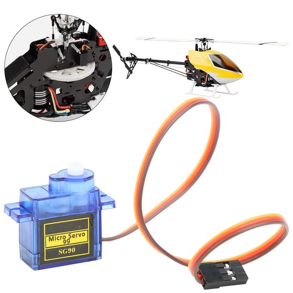 10 stk. SG90 9G mikroservomotor til 6CH RC helikopterflykontroller blå