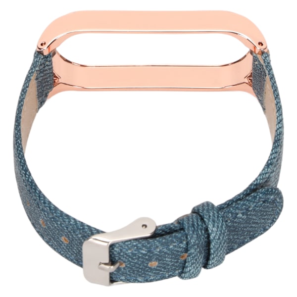 Denim mønster klokkebånd Retro håndleddsstropper erstatning for Xiaomi Mi Band 6 NFC spenne stilBlå denim gullskall
