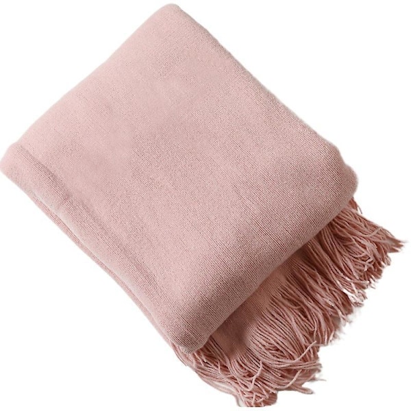 Højkvalitets Komfortabelt Tæppe Dejligt Multifunktionelt Sofatæppe, 127*178cm Blødt, Egnet til Sofa/Seng (pink)
