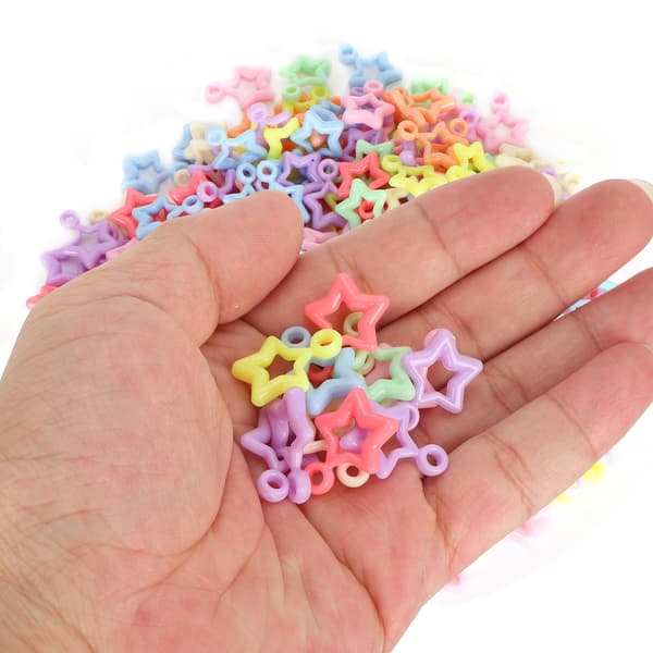 300 STK/pose 5-spiss stjerneformet plastperler Perlede smykketilbehør DIY for barn