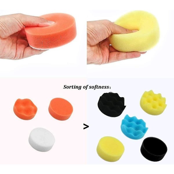 Poleringssvamp 22 st Bilpoleringssvamp med adapterkit för 3-tums bilpolering