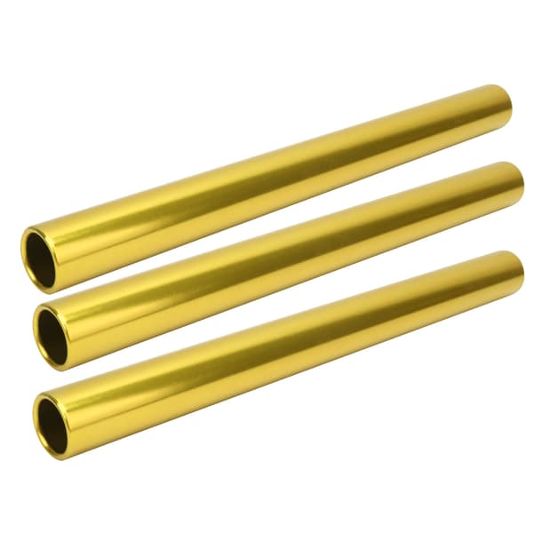 3 stk. stafetpinde i aluminiumslegering med galvanisering til atletik og sprint – guld