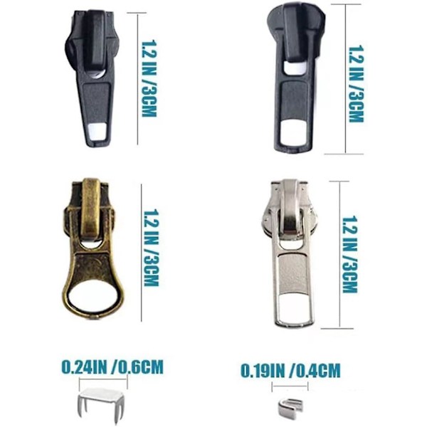 Universal Zipper Slider Kit - 57st, #5 storlek