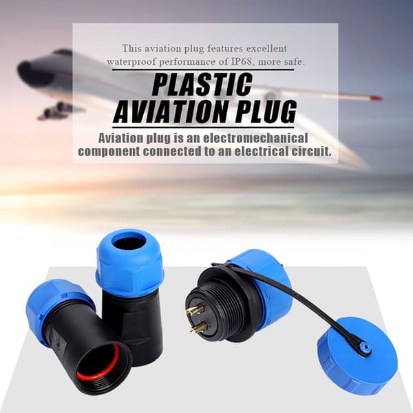 SP21 IP68 2-benet vandtæt plastik luftfartsstik kabel inline-stik (2-benet)