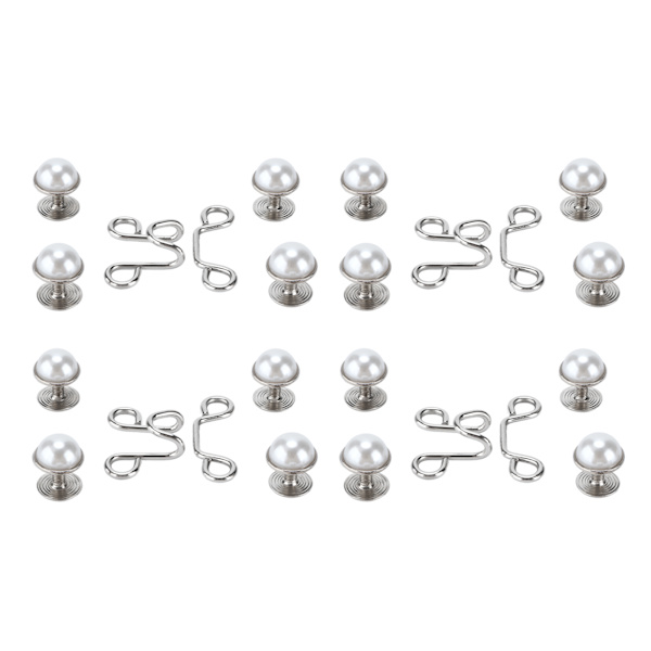 16 stk knappepinner Gjenbrukbare Solid Slitesterk avtakbar kortspor Design Praktisk Jean-knapp Liten hvit perle