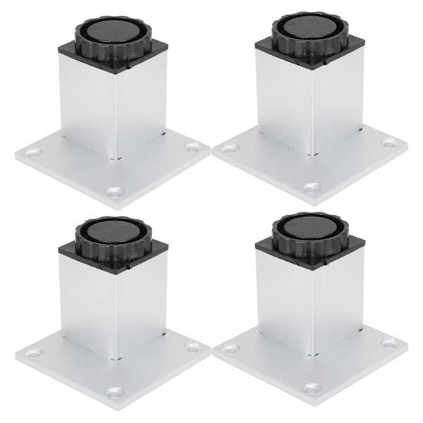 4 stk. Sofa Ben Aluminiumlegering Firkantet Justerbar Skab Fod Møbler Hardware Beslag 60mm