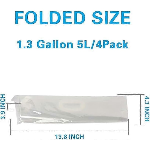 4-pack Hopfällbara Vattendunkar - 5 L Campingförvaringspåsar_SZXM