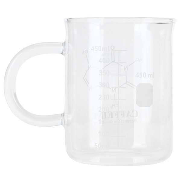 Bägare Mug Borosilikatglaskopp med handtag och mätskala för kaffe Te