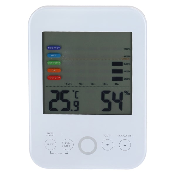 Hygrometer Termometer Pekskärm Digital Display Temperatur Fuktighet Meter Monitor