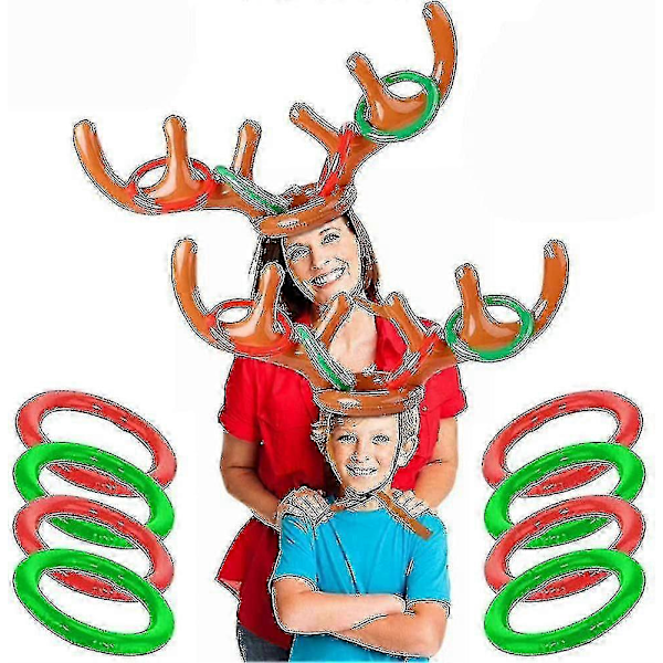 2 Set Uppblåsbar Renhorn Ringkastning, Familj Julspelslekar
