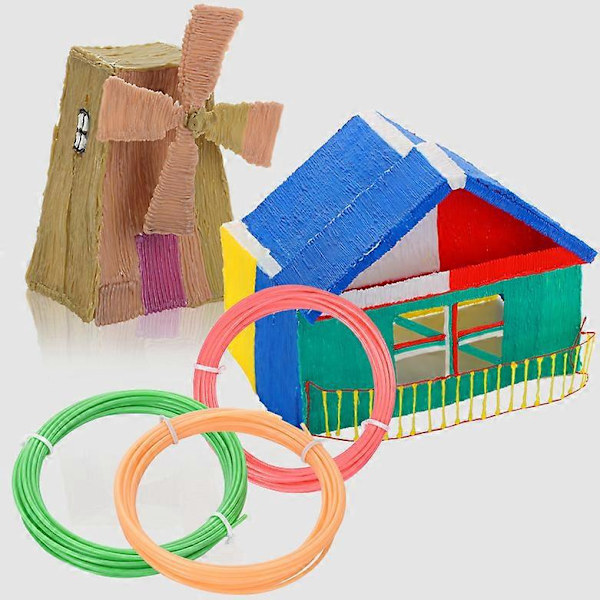 3D-utskriftspenna PLA Plast Filament Refill Pack (10 Blandade Färger, 3 Meter Var)