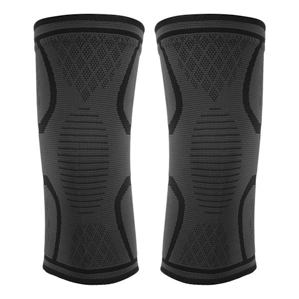 2ST Nylon Utomhussport Stickning Knäskydd sommar Anti-sladd Andas Elastiskt Knäskydd Träningsskydd(S)