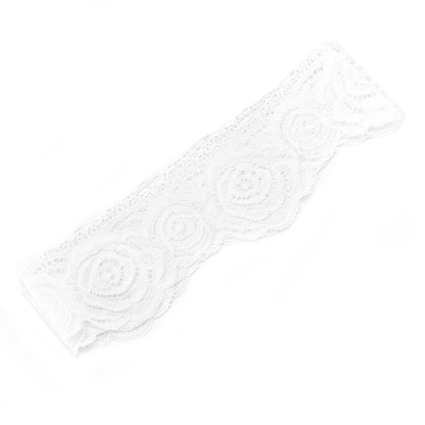 Vit spets 5 cm/1,9 tum bred 10 yards bandkant blommönster spets för pannband hantverk presentförpackning