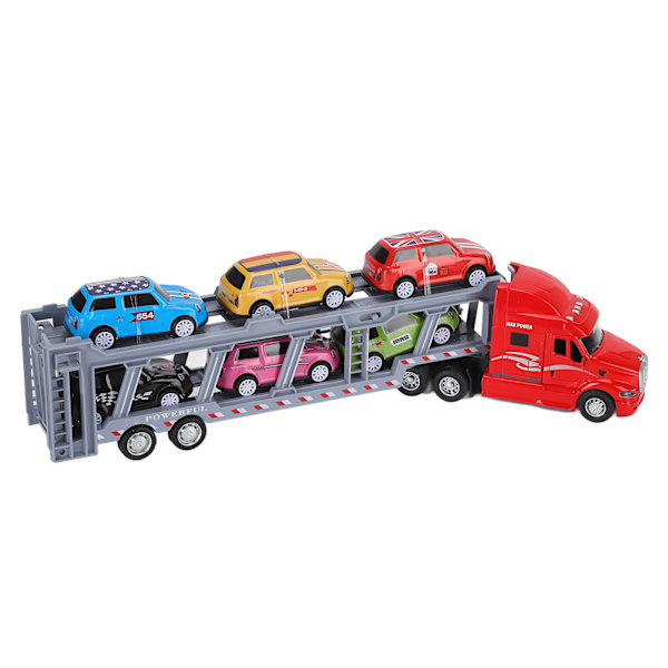 1:48 Kuljetusauto Lelulelu Malli Seos Irrotettava Kuusi Autoa Lapset Kuljetusajoneuvot Simulaatiomalli 3 Vuotiaille + (Punainen)