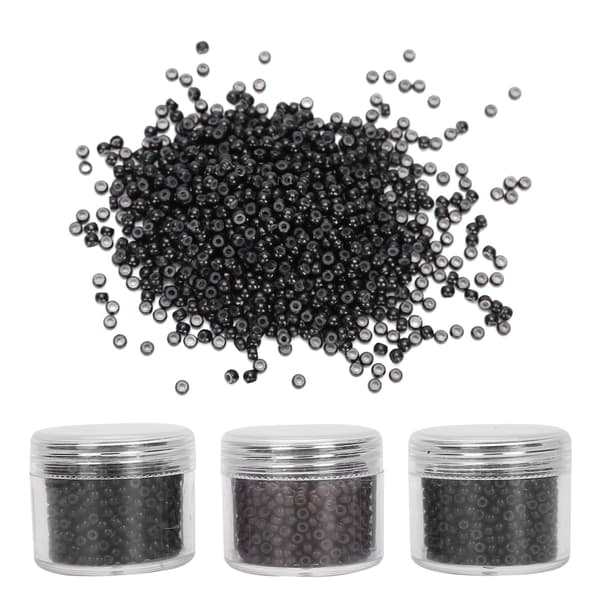 3 Flaskor 3.0mm Silikon Micro Länkar Ringar Pärlor Små Bekväma Hårförlängningsverktyg (1#/3#/5#)