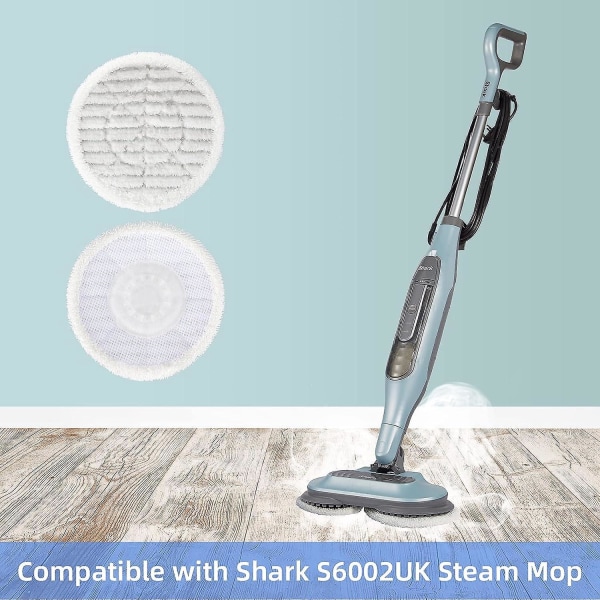 Dampmoppepuder til Shark S6002UK - pakke med 6, genanvendelige og alt-i-en rensepuder, skrubbe- og desinfektionskraft