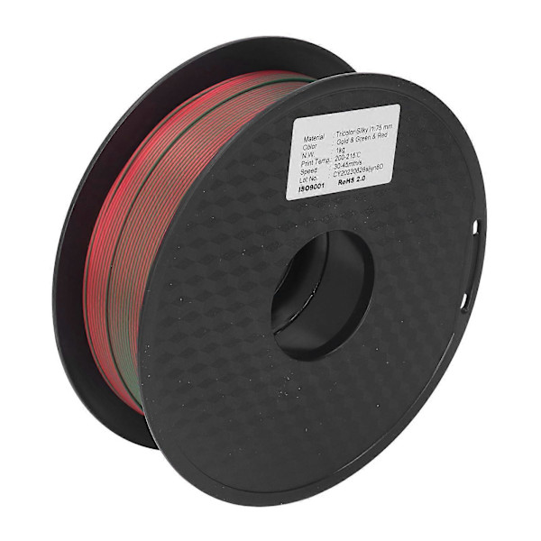 3D Printer Filament 1.75mm Guld Grøn Rød Tri Farve Filament PLA Filament Forbrugsvarer Printmateriale kompatibelt med Model DIY