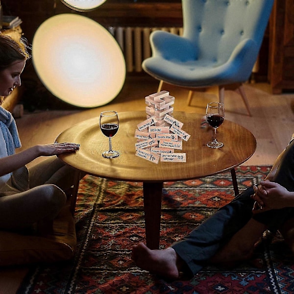 48 st Super Naughty Block Tower Par-spel för Par med Roliga Ord