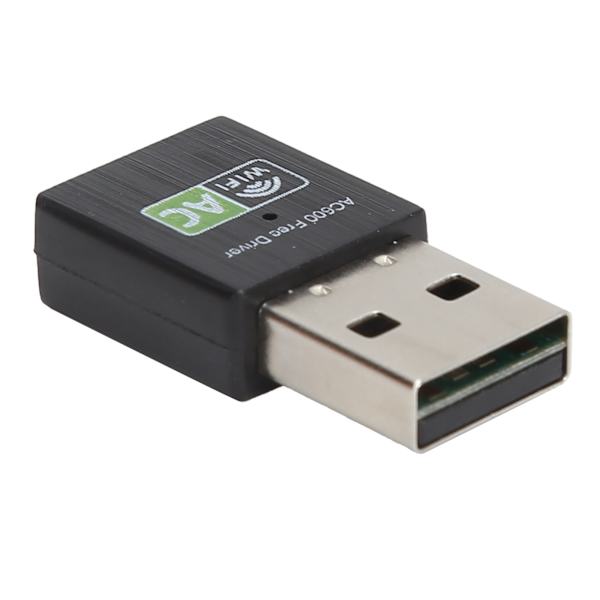 Wifi-adapter USB-mottaker Ethernet 600Mbps 2,4Ghz5Ghz Dual Band trådløst nettverkskort svart