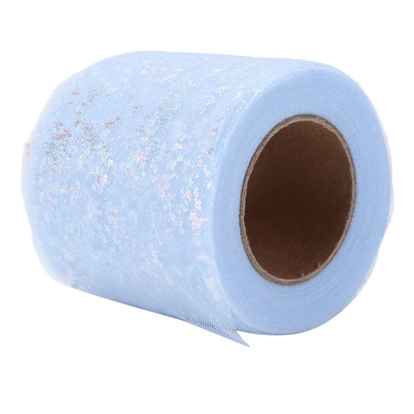 Tulletyg DIY-hantverk Slitstyrka Symfoni Polyester Lätt Bärbar Tulle Rullar 6cm Ljusblå