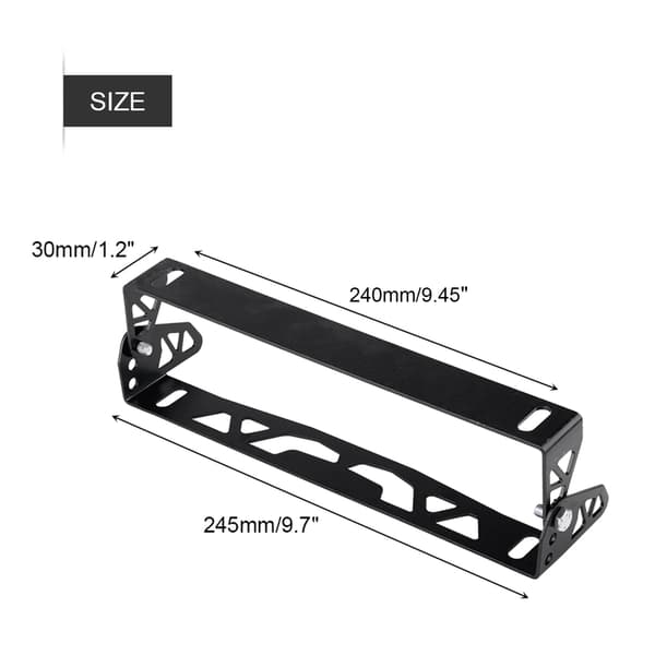 Universal Bil Styling Aluminium Nummerpladeramme Justerbar Racing Nummerpladeholder Sort