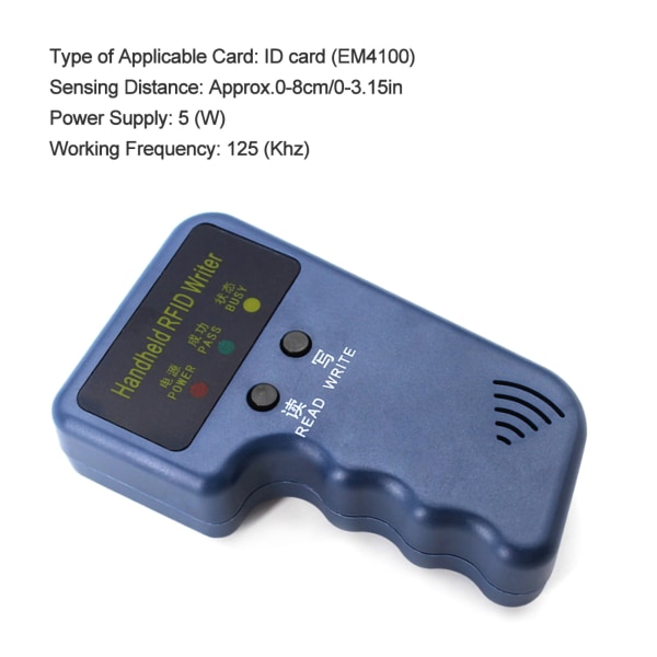 125KHz 5W håndholdt ID-kort kopimaskine Skriver duplikatorlæser med nøglering og kort
