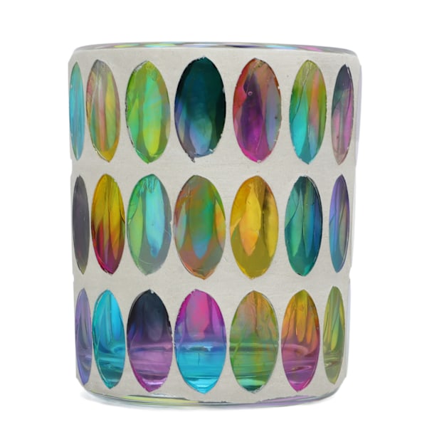 Mosaik Tealight-hållare Färgglad Glasmosaik Stil Levande Lyster Glas Ljusstake för Sovrum Kontor Bar