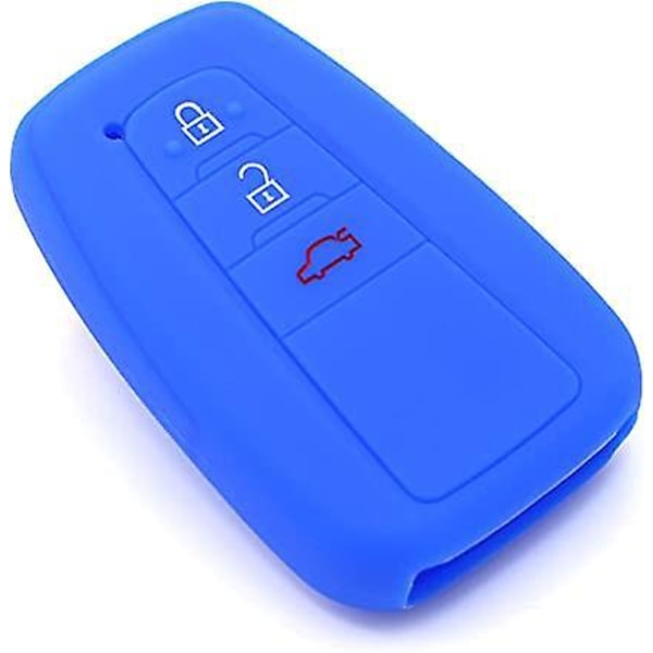 3 Knaps Bilnøgle Cover Silikone Etui Blå