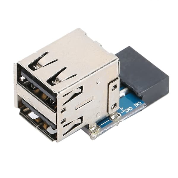 9PIN til 2 porter USB2.0 Utvidet Ekspansjonsport Adapter Datamaskinutstyr Tilbehør