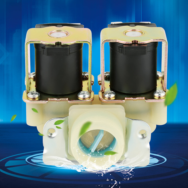 DN20 G3/4 DC 12V Normalt lukket dobbelthodet vanninntak magnetventil for vaskemaskin
