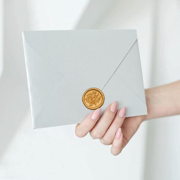 50 Stykker Seglvoks, Voksseglstempel, Præget Voksseglsmærkat, Bryllupskuvertsegl, Dekoration til Invitationer, Kort