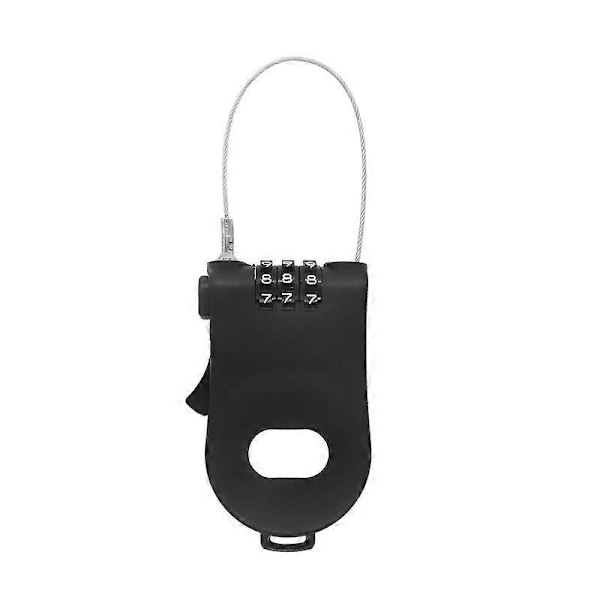 Uttrekkbar kombinasjonshengelås med uttrekkbar 99 cm kabel for sykkelbagasje - Blå (Svart)