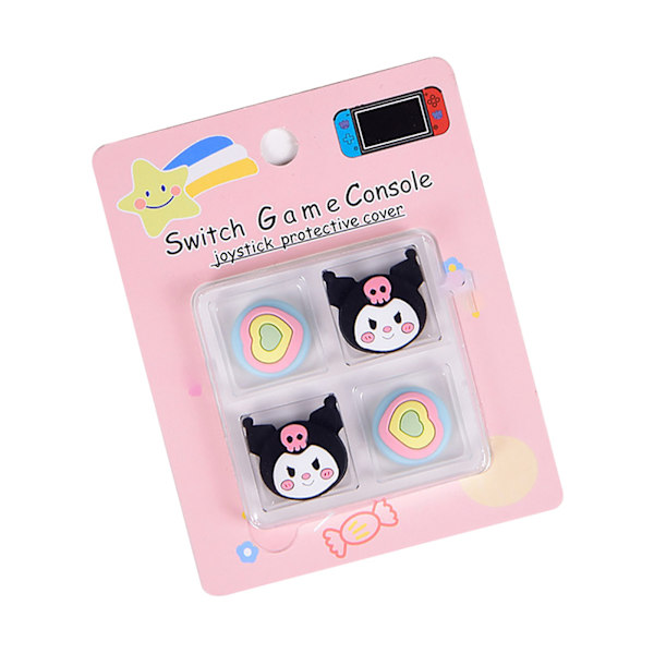 Silikon-joysticköverdrag Söt tecknad ergonomisk reptålig spel tumgreppöverdrag för Switch Kuluomi och Love