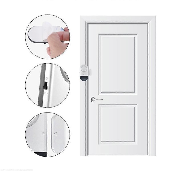 2-pack Dörr- och Fönsterlarm, 125DB Dörrlarm för Barnsäkerhet, Dörrklocka för Butik och Hem