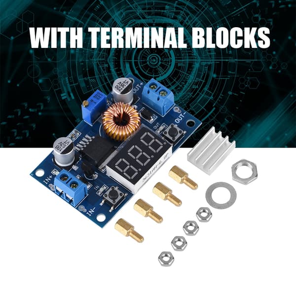 5A 75W DC-DC Justerbar Step-down Modul Spændingsregulator LCD-skærm